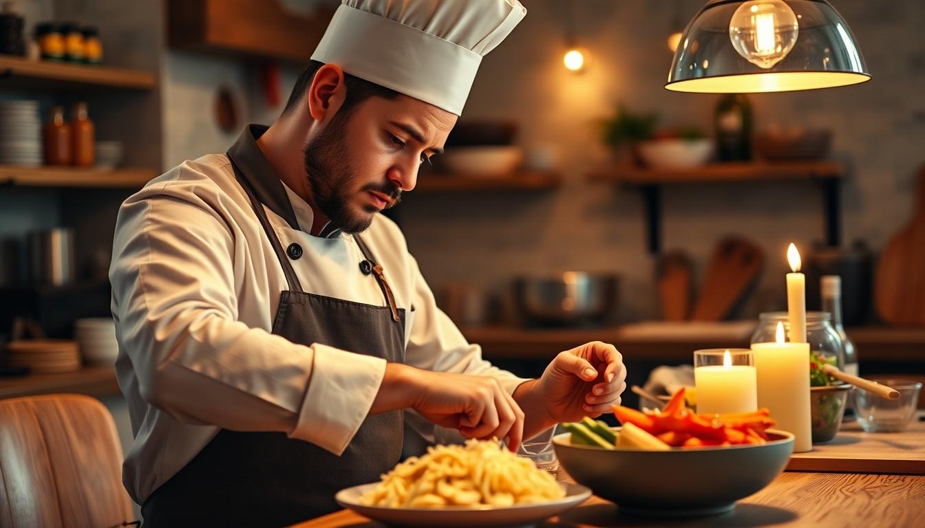 Home cook preparing ingredients in the kitchen
